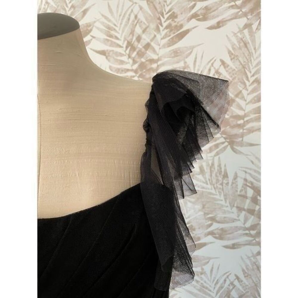 NWT Alfred Angelo One Shoulder Black Fit-n-Flare Dress Size 6 - Picture 3 of 8